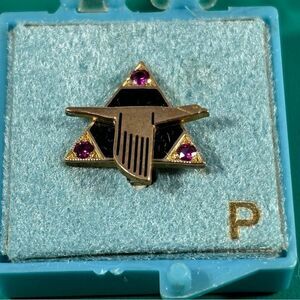 1/10 10K Yellow Gold NAA North American Aviation Pin‎ Tie Tac Bird Ruby 15 Year